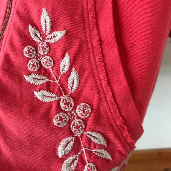 Johnny Was coral zip up hoodie - Picture 11 of 13